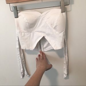 🌻 2/$15 Bow sleeve corset crop top